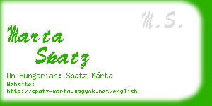 marta spatz business card